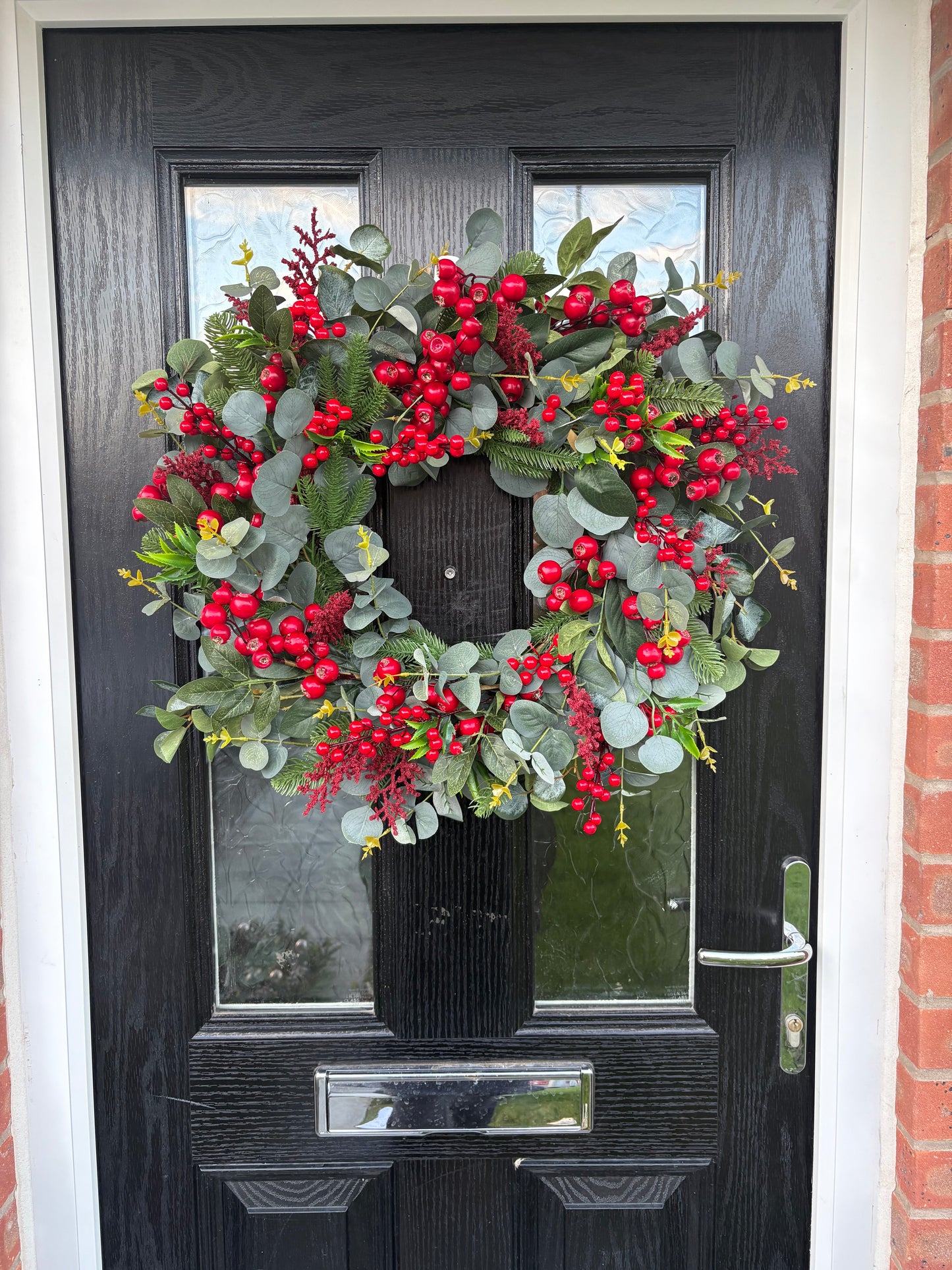 Classic Red Berry Eucalyptus Wreath