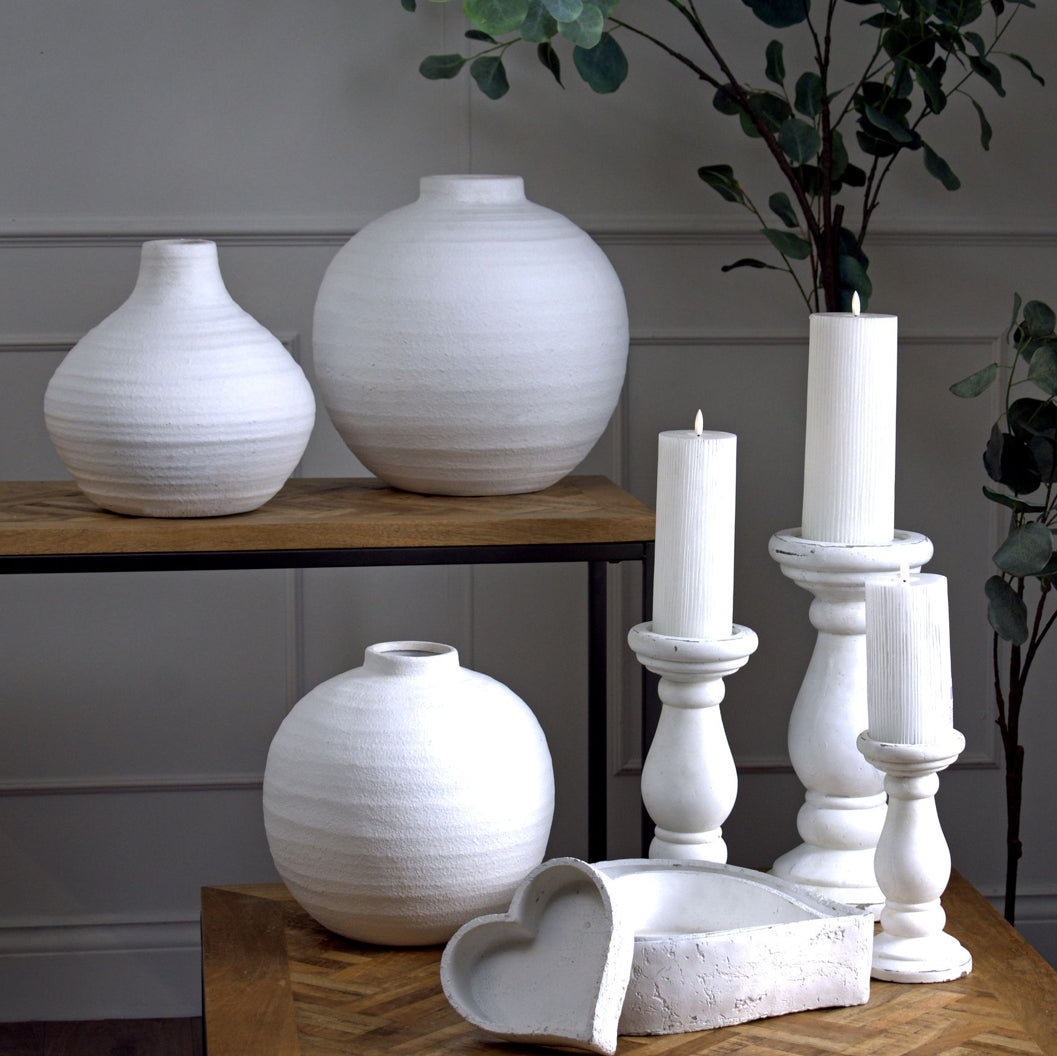 Tiber Large white ceramic vase (vase only)