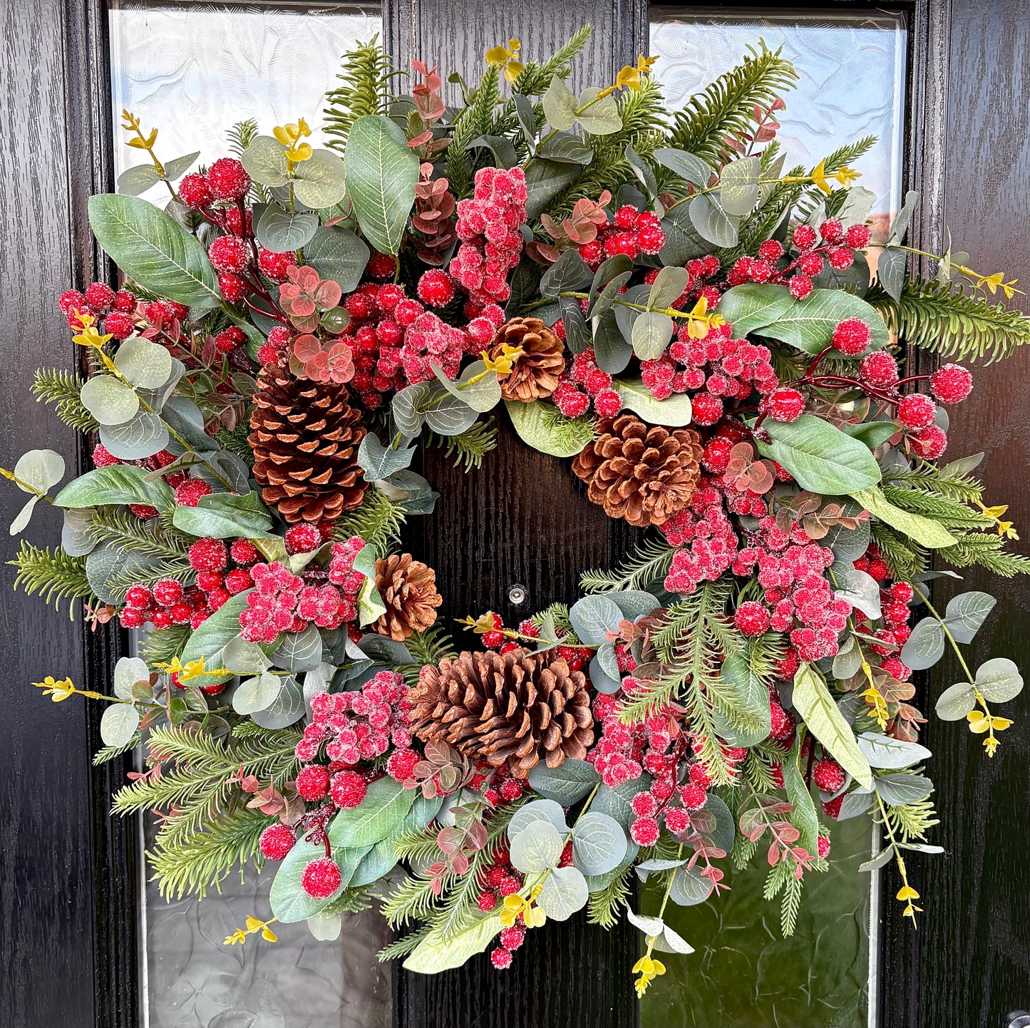 Frosted Red Berry Wreath Large