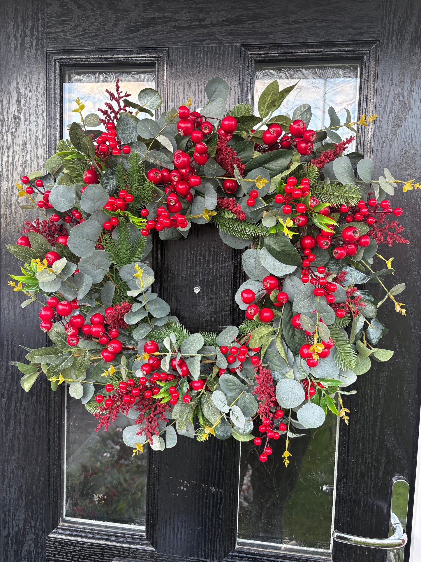 Classic Red Berry Eucalyptus Wreath